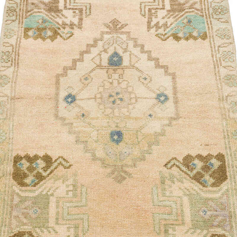 El Dokuma Vintage Halı - 54 cm x 102 cm - K0075146