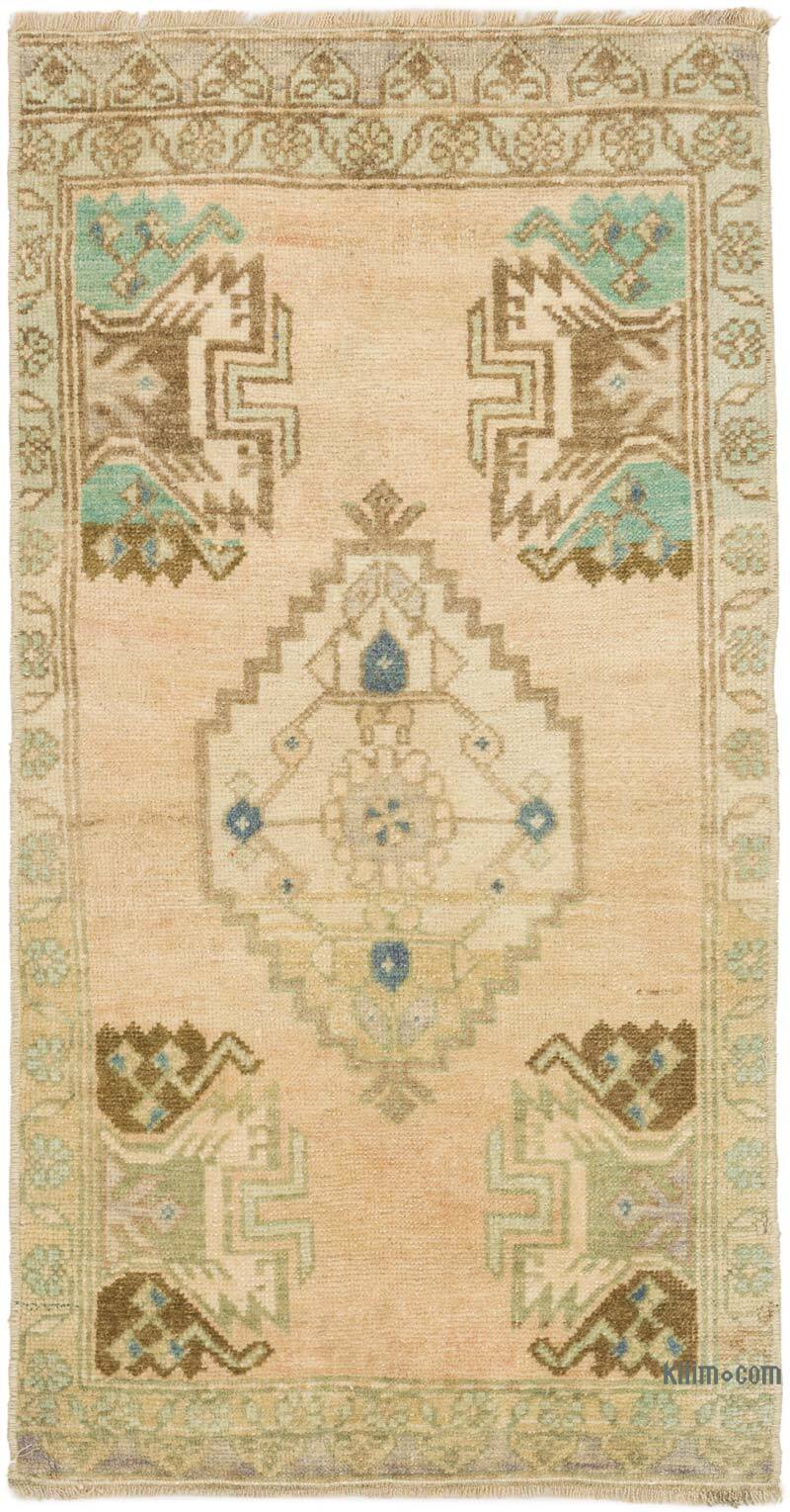 El Dokuma Vintage Halı - 54 cm x 102 cm - K0075146