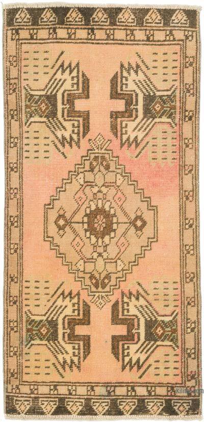 Vintage Turkish Hand-Knotted Rug - 1' 9" x 3' 7" (21" x 43")