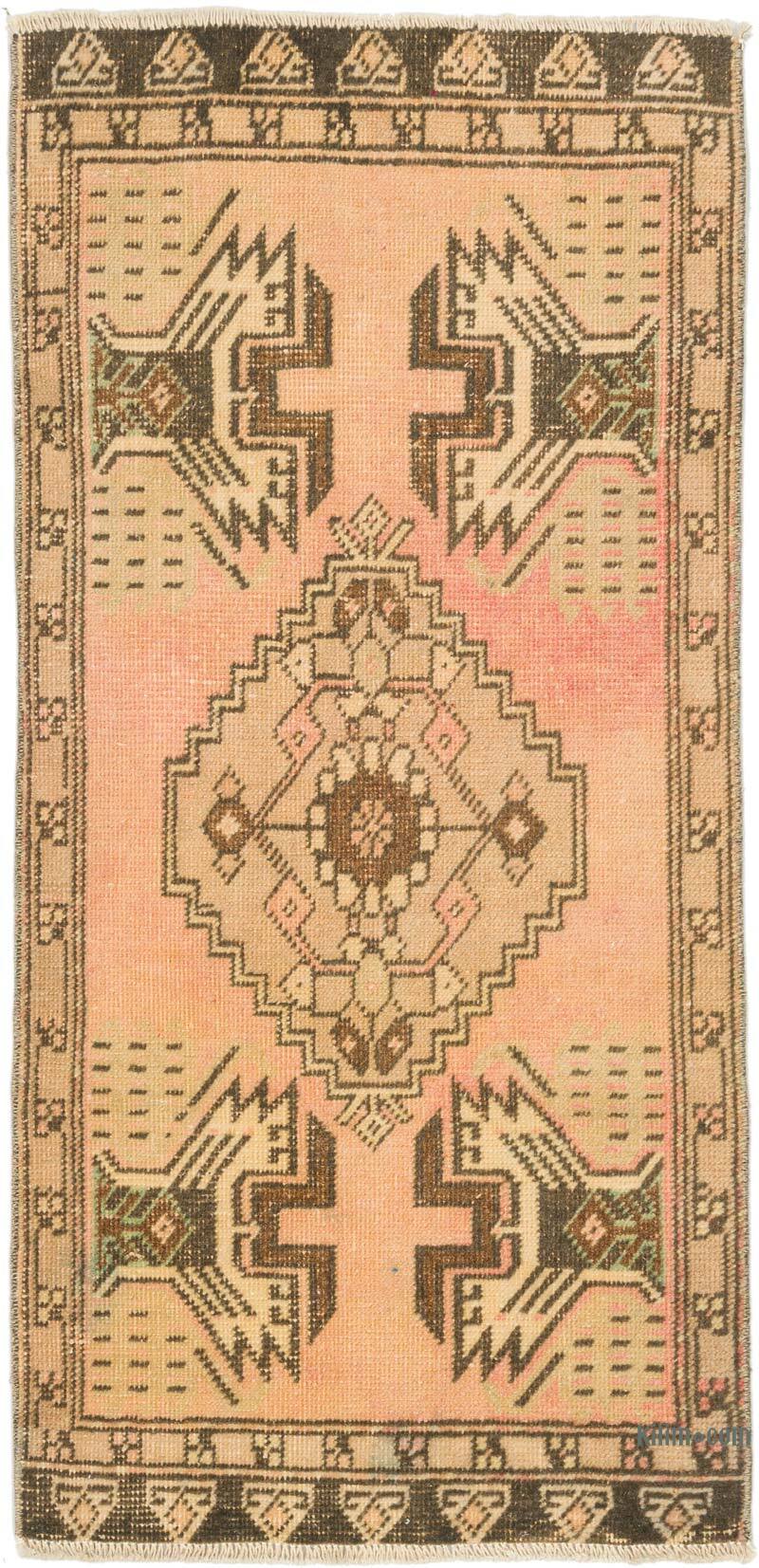 Alfombra Vintage Turca Anudada a Mano - 53 cm x 108 cm - K0075148