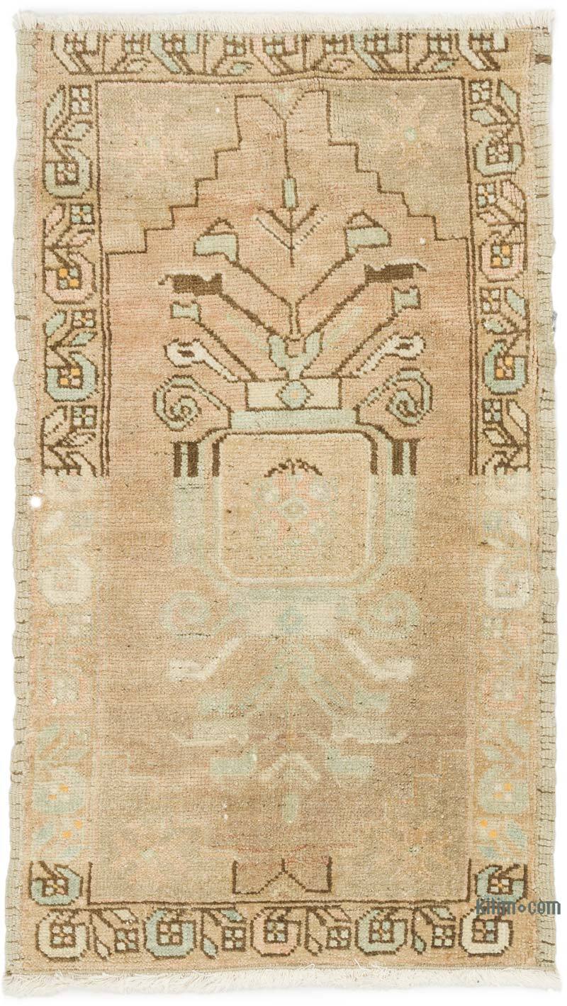 El Dokuma Vintage Halı - 48 cm x 81 cm - K0075149