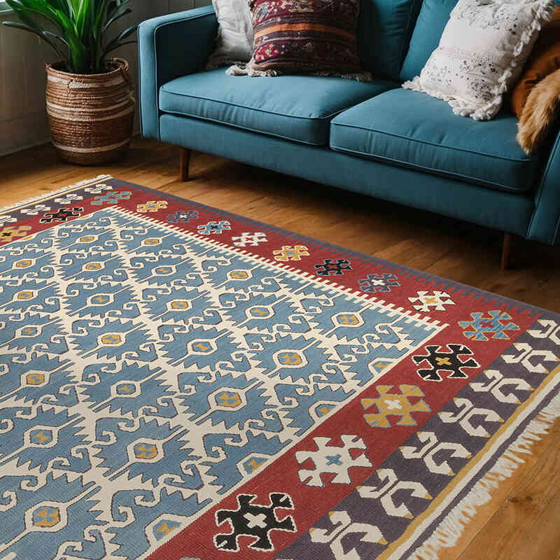 Nueva Alfombra Turca Kilim - 217 cm x 220 cm - K0075156