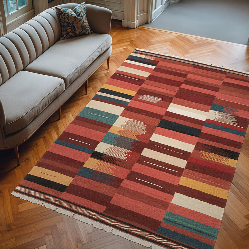 Yeni Kök Boya El Dokuma Kilim - 198 cm x 291 cm - K0075170