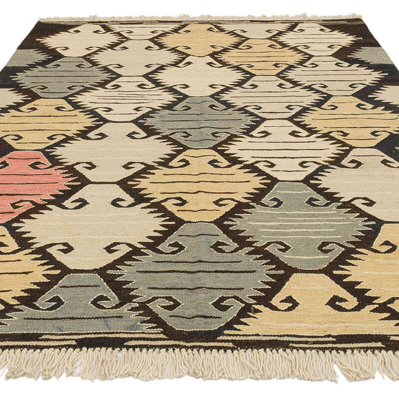 New Handwoven Turkish Kilim Rug - 5' 9" x 7' 9" (69" x 93") - K0075179
