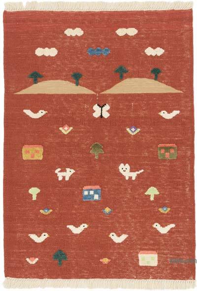 New Handwoven Turkish Kilim Rug - 3' 4" x 4' 8" (40" x 56")