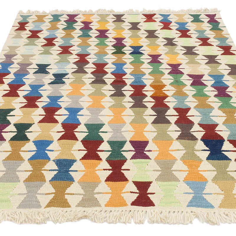 New Handwoven Turkish Kilim Rug - 4' 2" x 5' 9" (50" x 69") - K0075187
