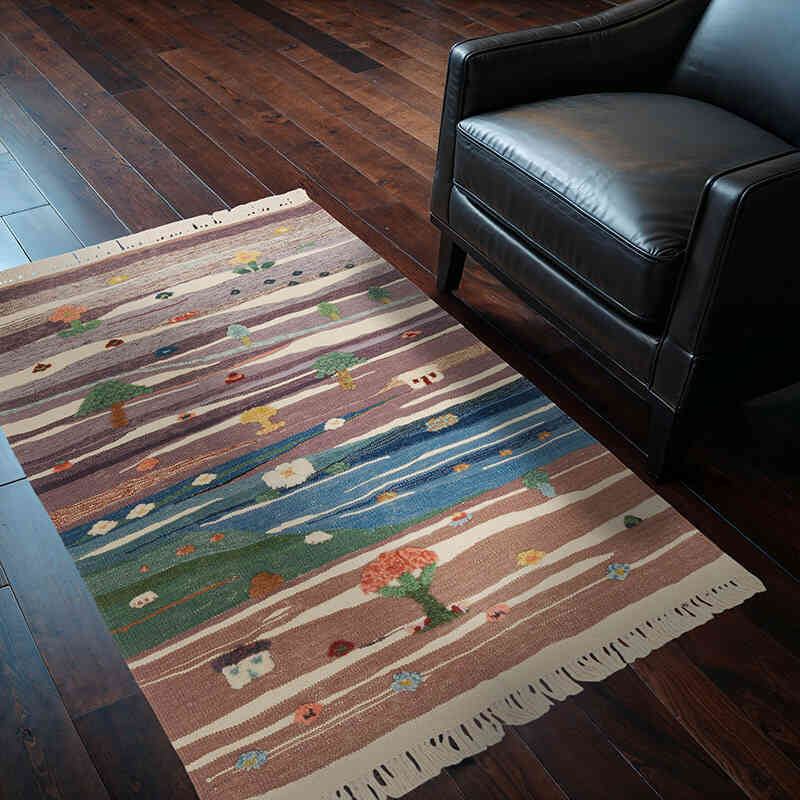 Nueva Alfombra Turca Kilim - 105 cm x 156 cm - K0075189