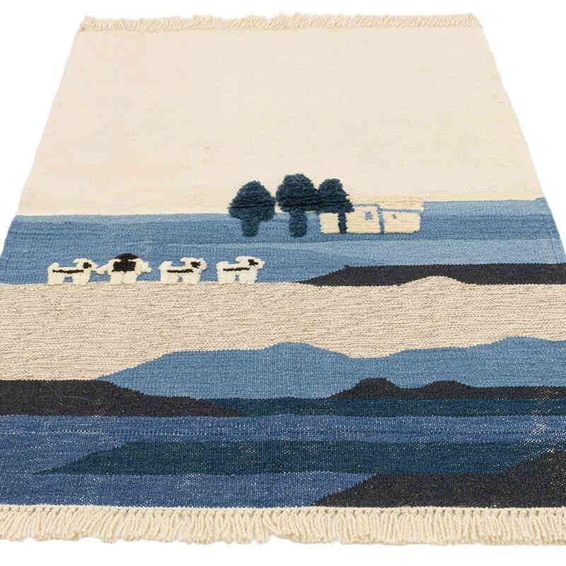 New Handwoven Turkish Kilim Rug - 3' 1" x 4' 3" (37" x 51") - K0075196