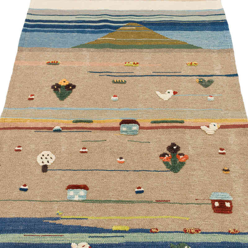 New Handwoven Turkish Kilim Rug - 3' 1" x 5' 8" (37" x 68") - K0075197