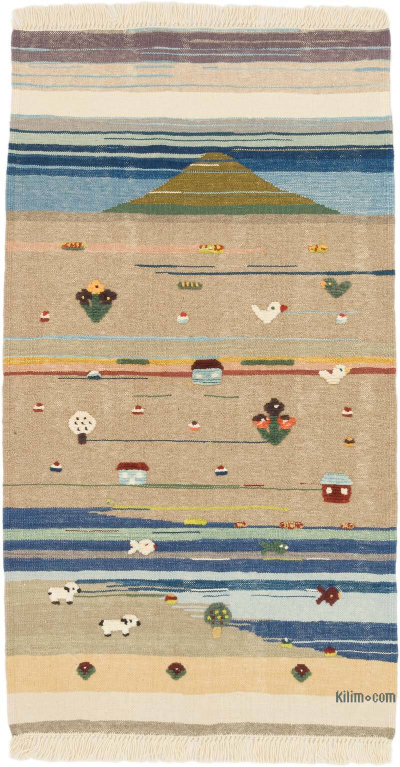 New Handwoven Turkish Kilim Rug - 3' 1" x 5' 8" (37" x 68") - K0075197