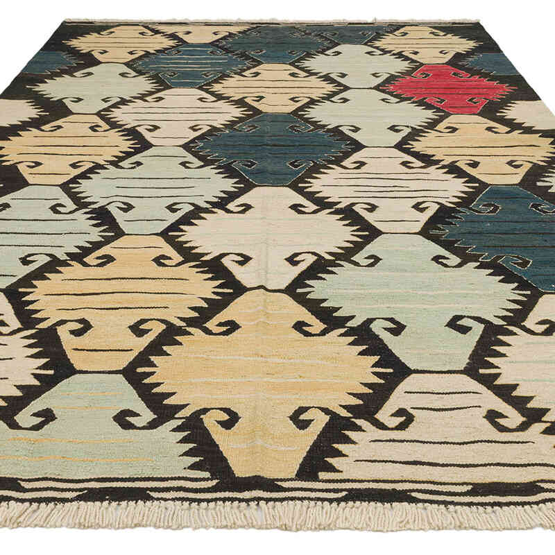 New Handwoven Turkish Kilim Rug - 6' 9" x 9' 9" (81" x 117") - K0075200