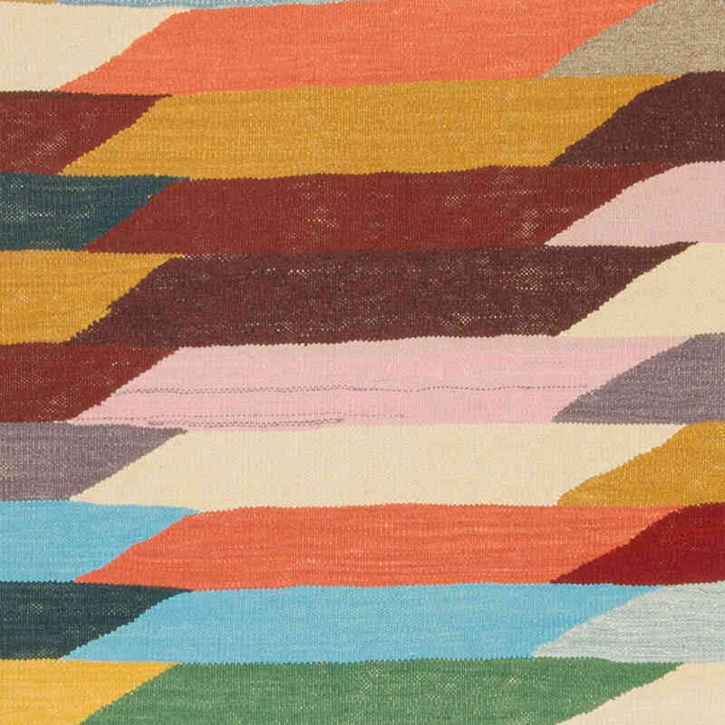 New Handwoven Turkish Kilim Runner - 3' 1" x 13' 2" (37" x 158") - K0075202