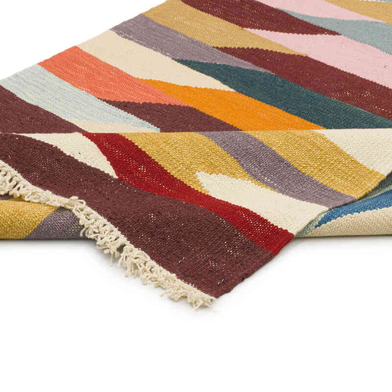 New Handwoven Turkish Kilim Runner - 3' 1" x 13' 2" (37" x 158") - K0075202