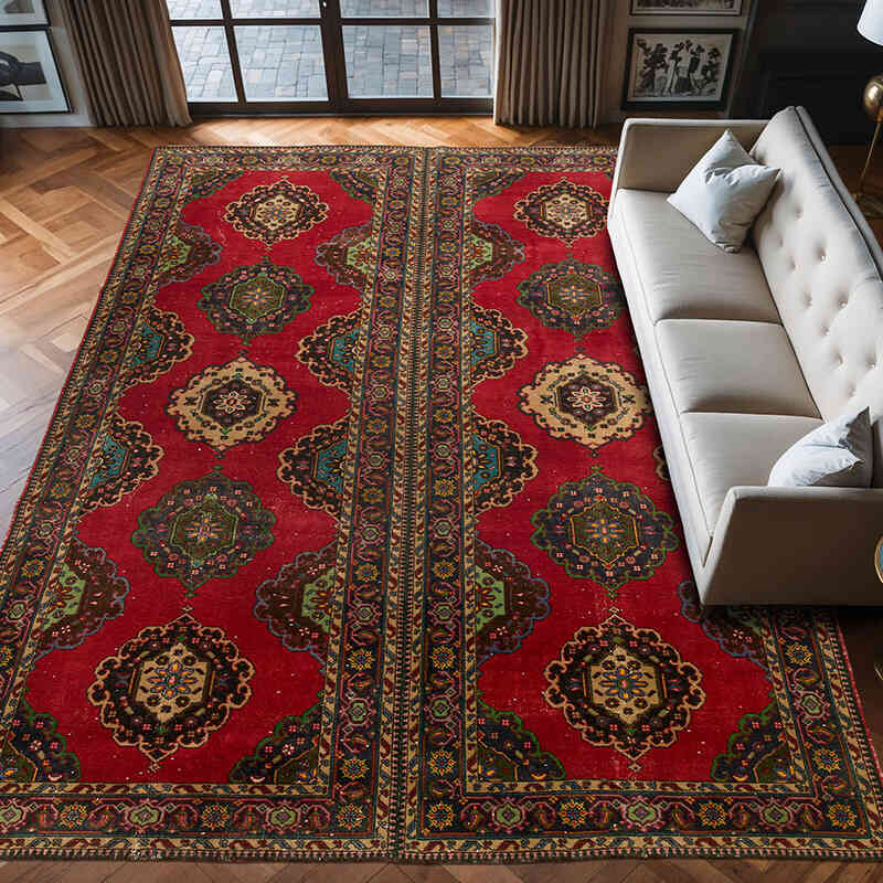 Alfombra Vintage Turca Anudada a Mano - 287 cm x 405 cm - K0075424