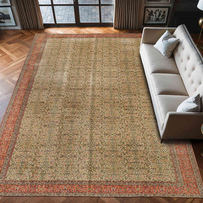 Vintage Turkish Hand-Knotted Rug - 9' 3" x 13' 1" (111" x 157") - K0075425