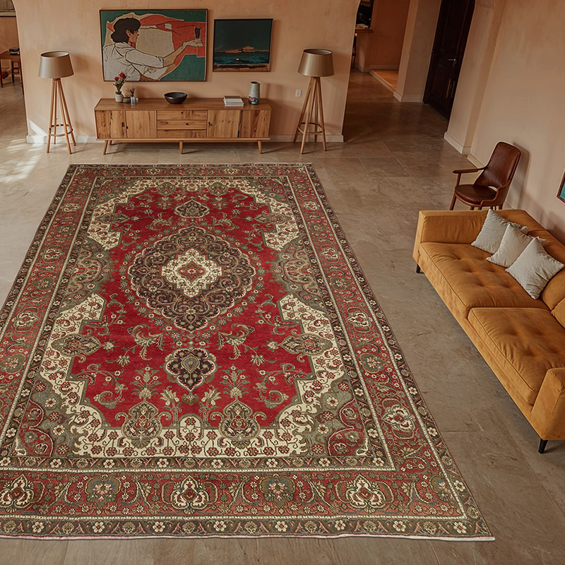Vintage Hand-Knotted Oriental Rug - 9' 10" x 15' 6" (118" x 186") - K0075427