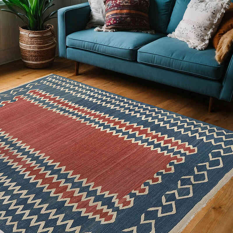 New Hand-Woven Kilim Rug - 5'  x 6' 7" (60" x 79") - K0075495