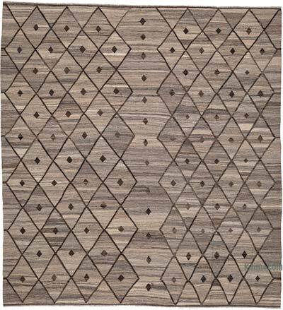 New Hand-Woven Kilim Rug - 8' 8" x 9' 4" (104" x 112")