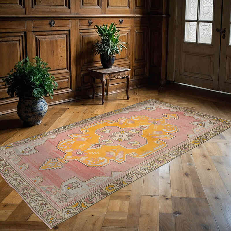 Vintage Turkish Hand-Knotted Rug - 4' 1" x 7' 10" (49" x 94") - K0075534