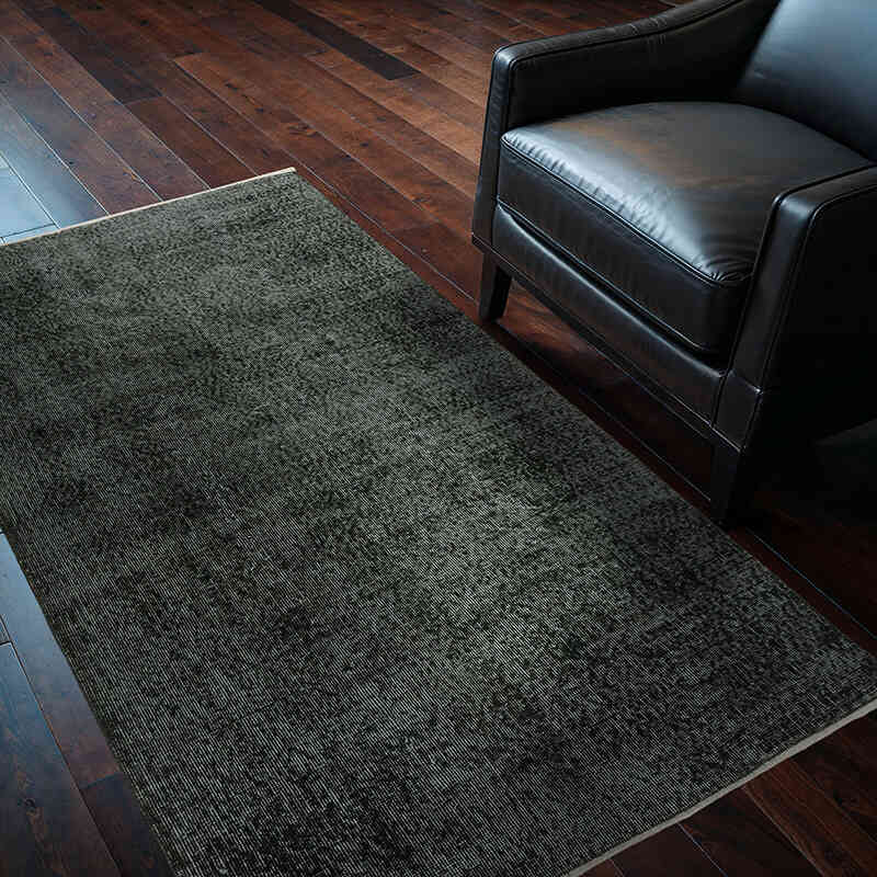 Over-dyed Vintage Hand-Knotted Turkish Rug - 3' 6" x 6' 1" (42" x 73") - K0075536
