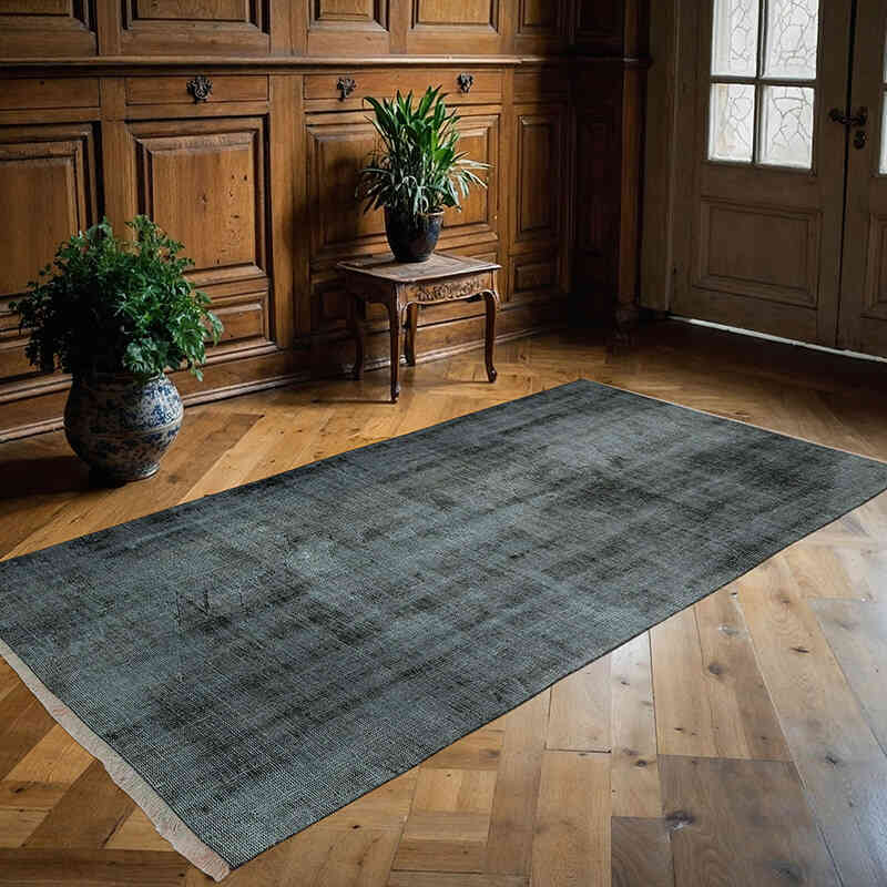 Over-dyed Vintage Hand-Knotted Turkish Rug - 4' 6" x 8' 3" (54" x 99") - K0075559