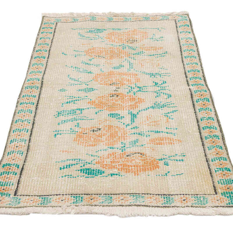 Alfombra Vintage Turca Anudada a Mano - 72 cm x 110 cm - K0075567
