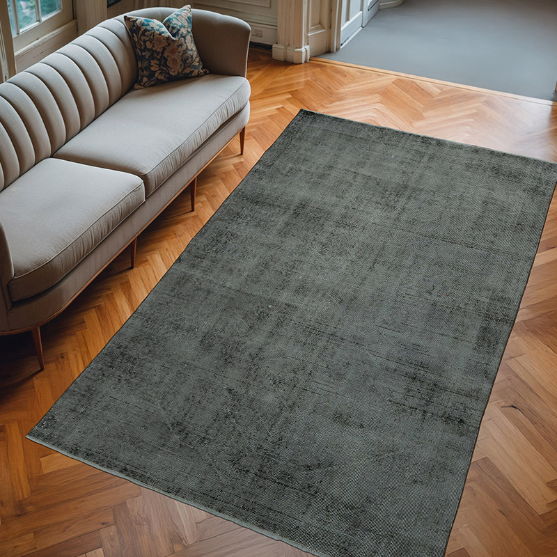 Over-dyed Vintage Hand-Knotted Turkish Rug - 5' 5" x 8' 11" (65" x 107") - K0075578