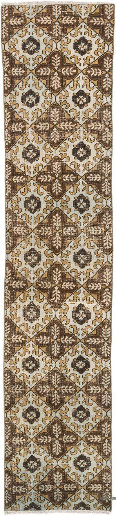 Vintage Turkish Hand-Knotted Runner - 2' 2" x 9' 9" (26" x 117")