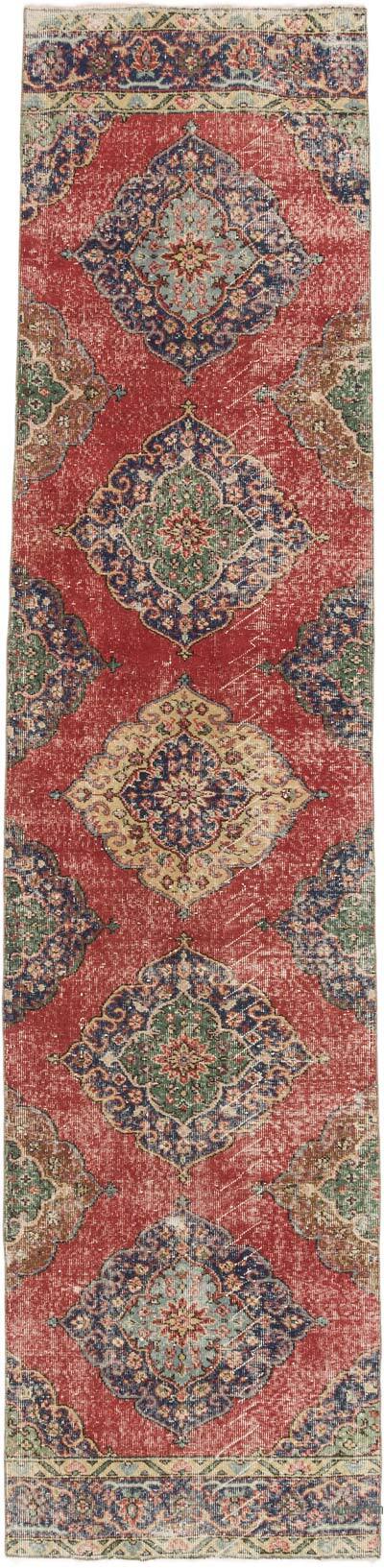 Vintage Turkish Hand-Knotted Runner - 3' 1" x 12' 8" (37" x 152")