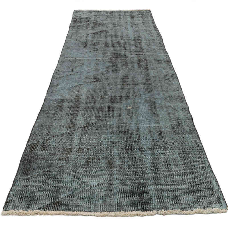 Over-dyed Vintage Hand-Knotted Turkish Runner - 3'  x 9' 9" (36" x 117") - K0075609