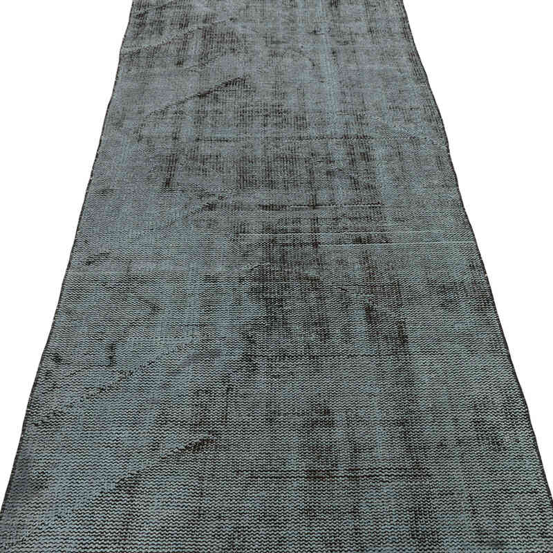 Over-dyed Vintage Hand-Knotted Turkish Runner - 3'  x 9' 9" (36" x 117") - K0075609
