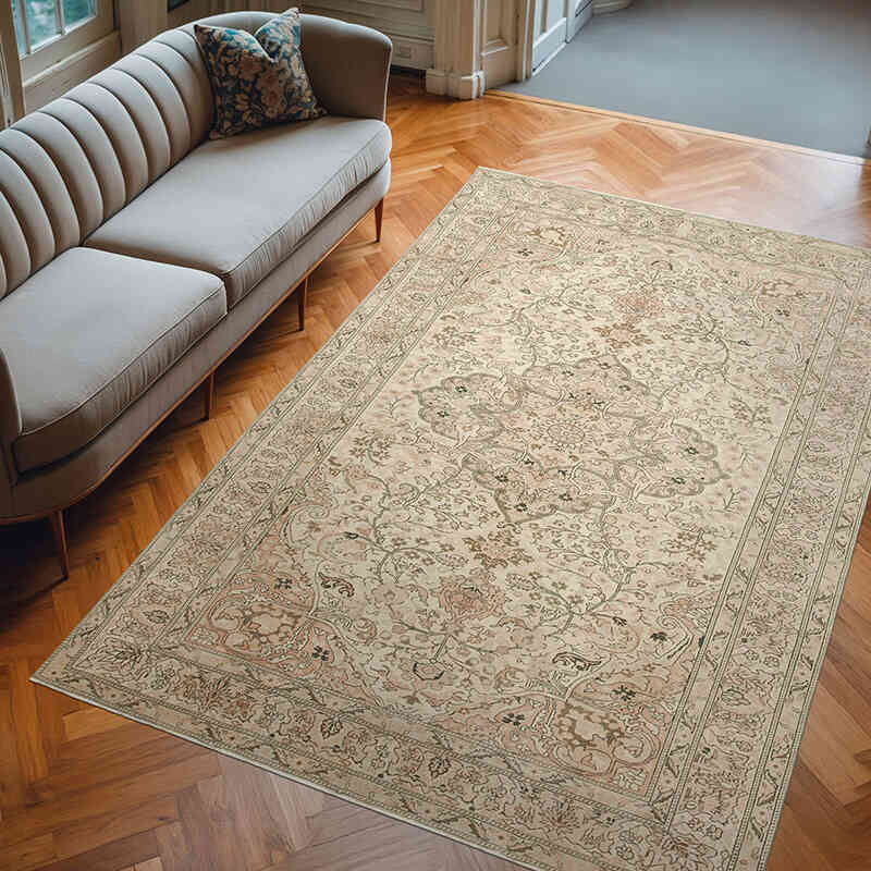 Vintage Turkish Hand-Knotted Rug - 6' 6" x 9' 8" (78" x 116") - K0075637