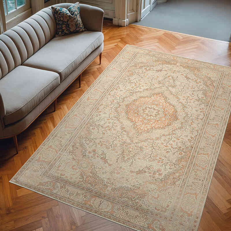 Alfombra Vintage Turca Anudada a Mano - 190 cm x 297 cm - K0075672