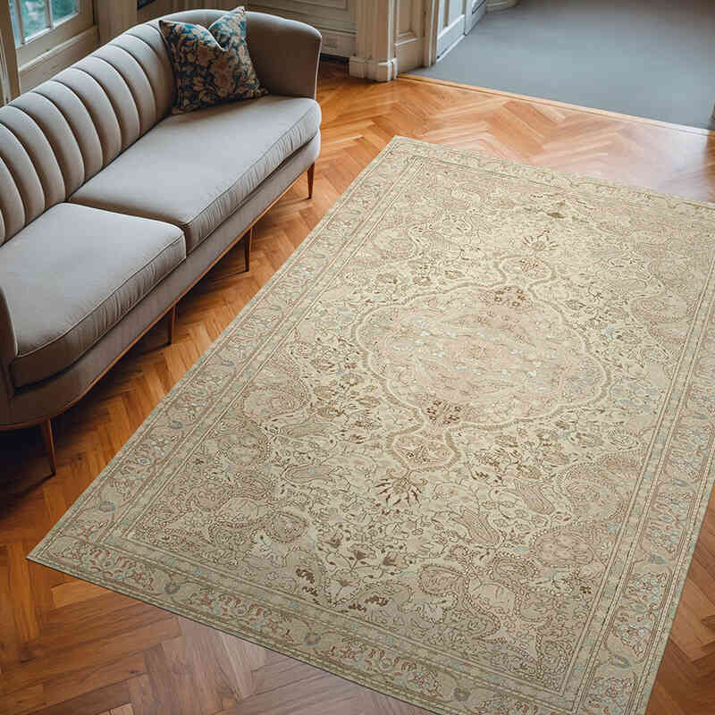 Alfombra Vintage Turca Anudada a Mano - 197 cm x 285 cm - K0075681