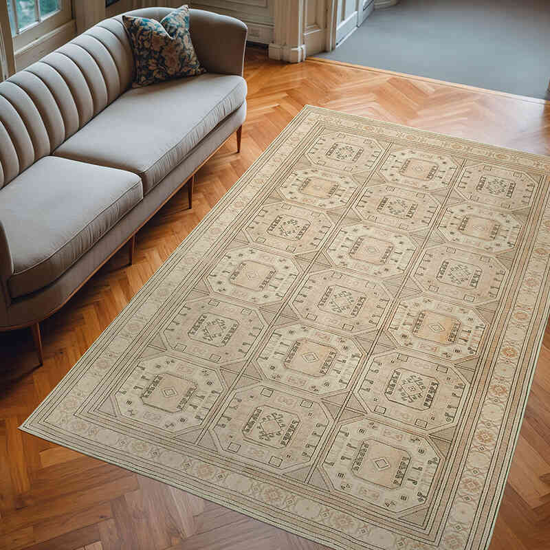 Alfombra Vintage Turca Anudada a Mano - 200 cm x 294 cm - K0075716
