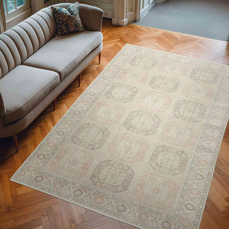 Alfombra Vintage Turca Anudada a Mano - 198 cm x 297 cm - K0075718