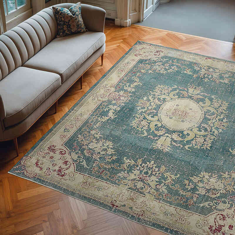 El Dokuma Vintage Halı - 278 cm x 302 cm - K0075820