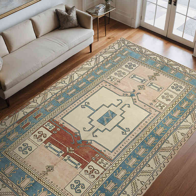 Vintage Hand-Knotted Oriental Rug - 7' 10" x 11' 11" (94" x 143") - K0075844