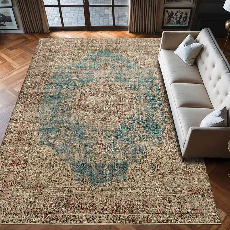 Alfombra Oriental Vintage Anudada a Mano - 265 cm x 382 cm - K0075850