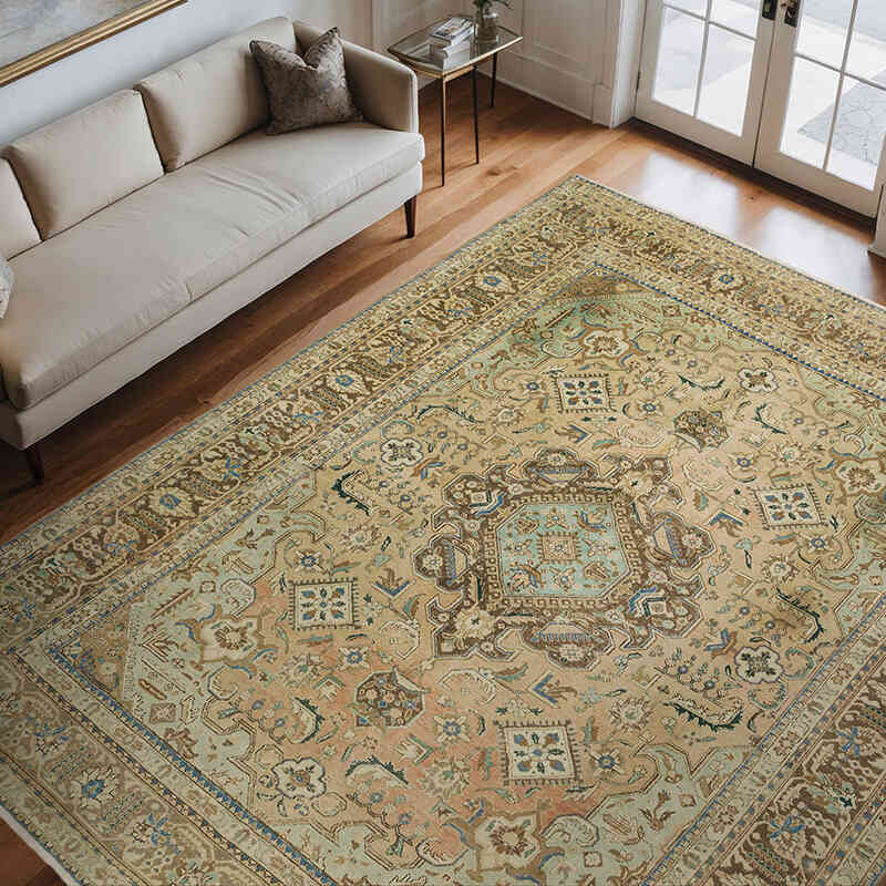 Alfombra Vintage Turca Anudada a Mano - 313 cm x 367 cm - K0075853