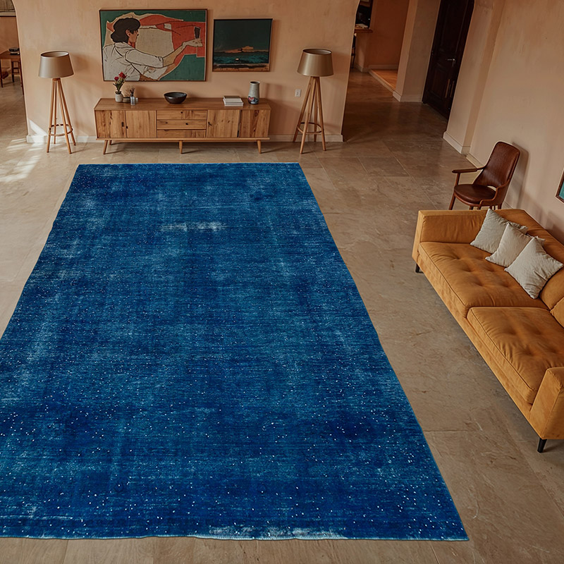 Over-dyed Vintage Hand-Knotted Turkish Rug - 9' 5" x 16' 2" (113" x 194") - K0075871