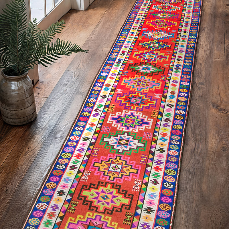 Alfombra Vintage de pasillo - 85 cm x 396 cm - K0075889