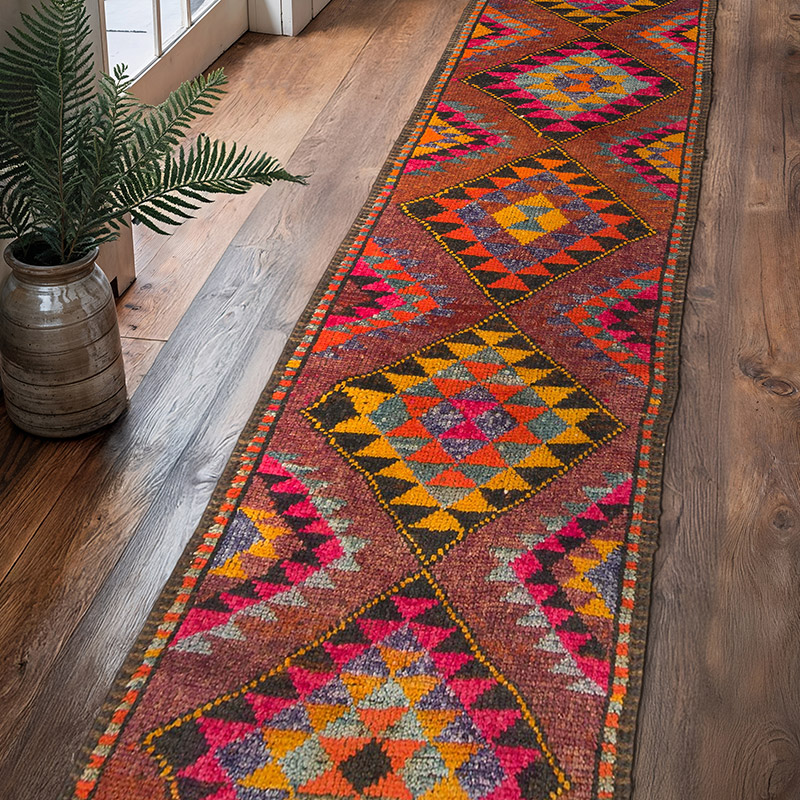 Alfombra Vintage de pasillo - 92 cm x 400 cm - K0075893