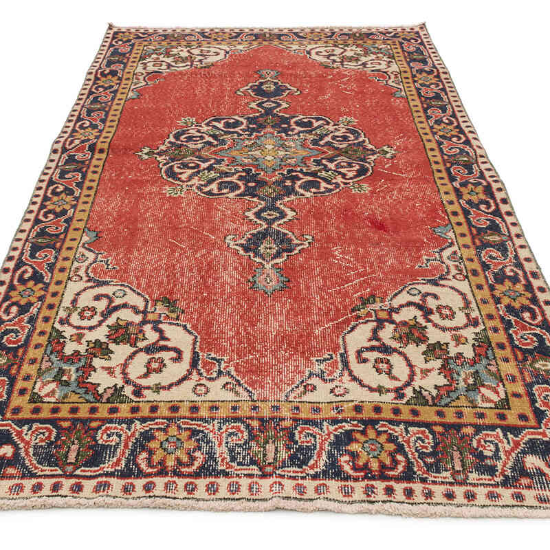 Alfombra Vintage Turca Anudada a Mano - 115 cm x 223 cm - K0075940