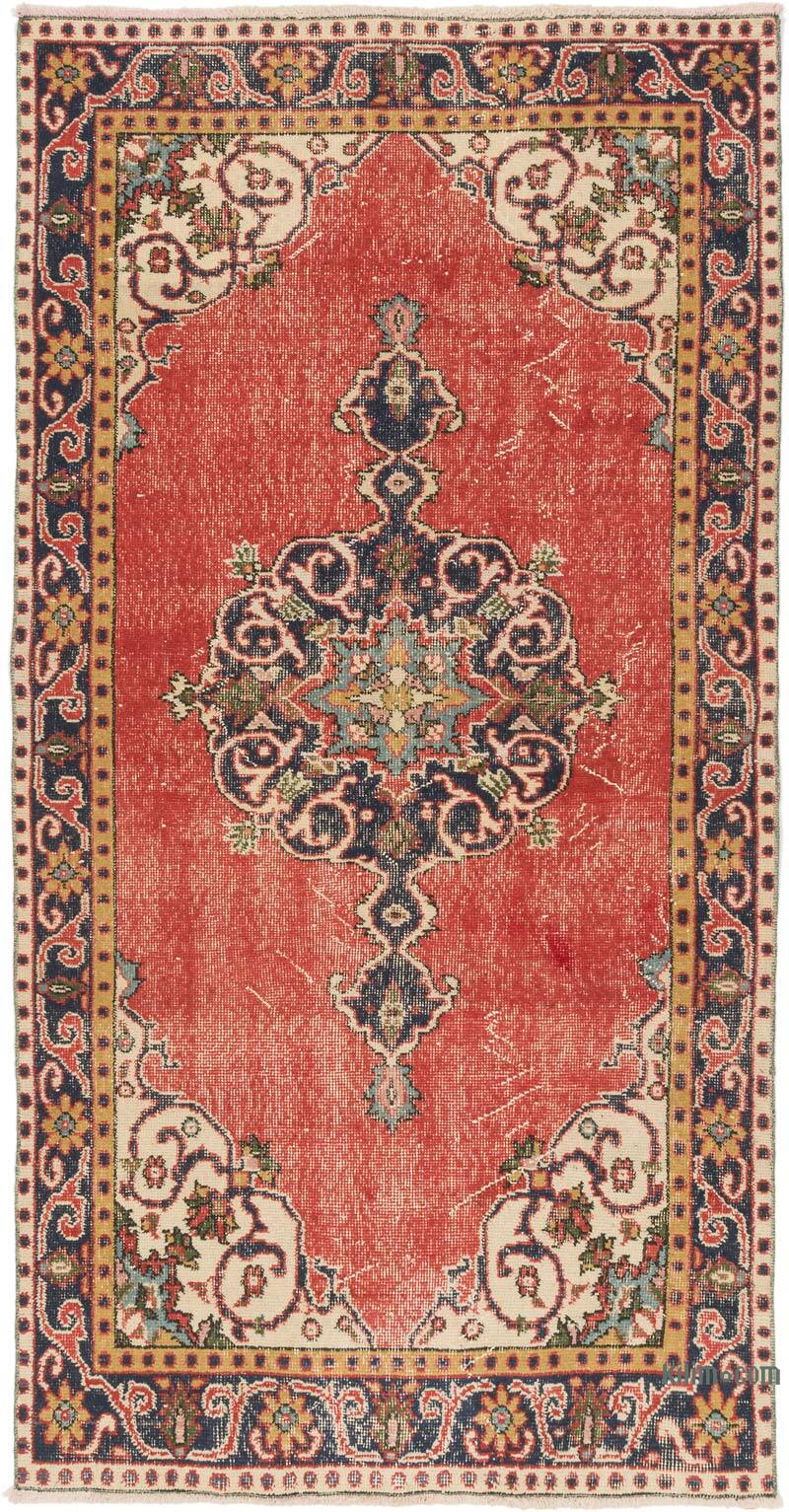 Alfombra Vintage Turca Anudada a Mano - 115 cm x 223 cm - K0075940
