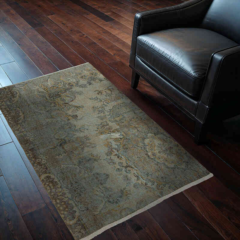 Boyalı El Dokuma Vintage Halı - 91 cm x 142 cm - K0075943