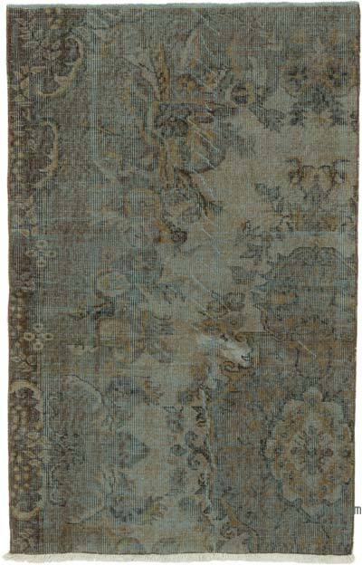 Boyalı El Dokuma Vintage Halı - 91 cm x 142 cm
