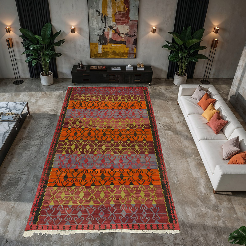 Vintage Konya Kilim Rug - 7' 9" x 14' 6" (93" x 174") - K0076098
