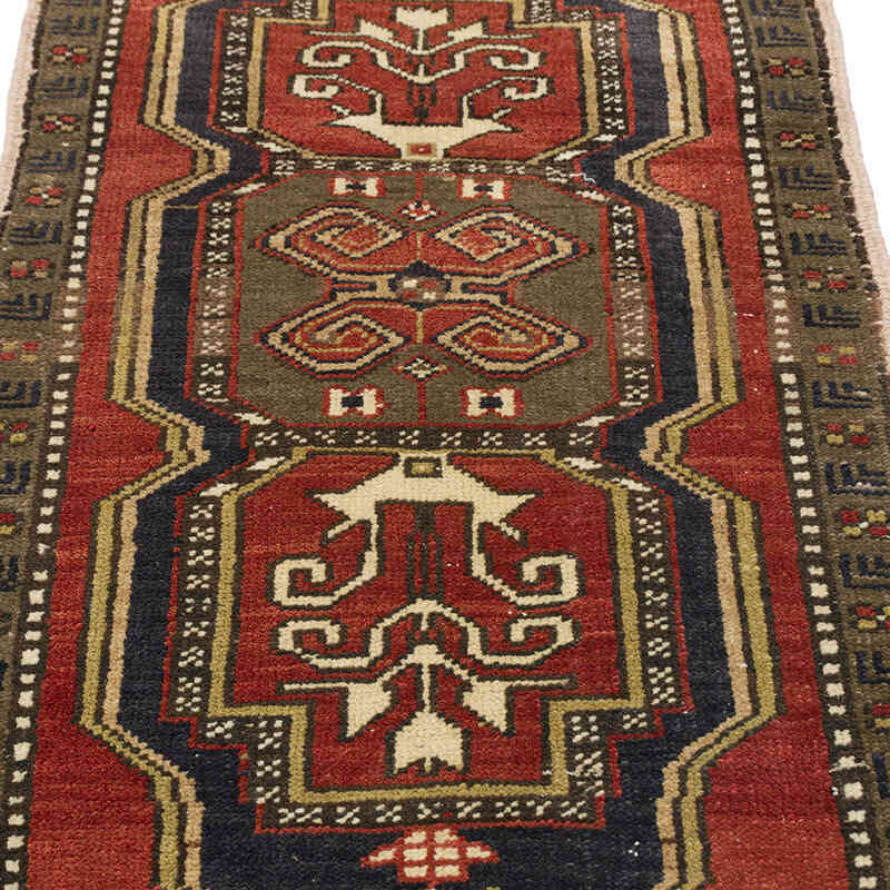 El Dokuma Vintage Halı - 58 cm x 96 cm - K0076165