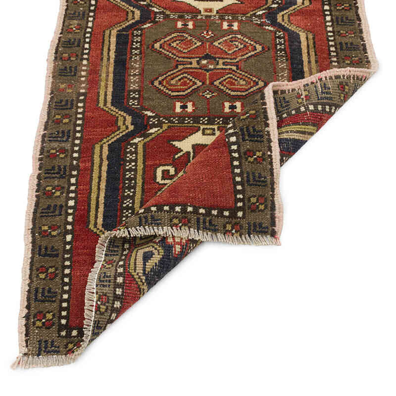 El Dokuma Vintage Halı - 58 cm x 96 cm - K0076165